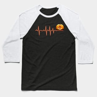 Pumpkin Heartbeat Halloween Baseball T-Shirt